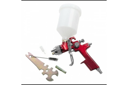Пневматический краскопульт INTERTOOL, форсунка 1.4 мм, бачок 600 мл, PT-0104