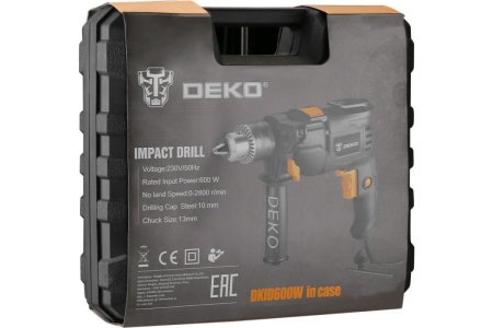 Ударная сетевая дрель DEKO DKID600W 063-4126