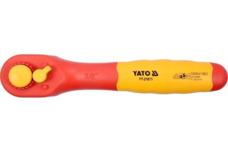 Диэлектрическая трещотка YATO VDE 3/8" 200 мм YT-21071