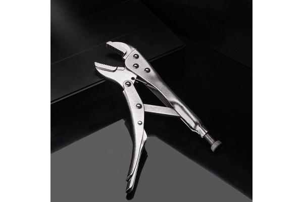 Зажимные клещи DELI dl109010 с прямыми губками, 220мм, рабочий ход 65мм, регулировочный винт 110710