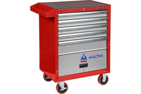 Красная инструментальная тележка (5 ящиков и отсек) МАСТАК 522-05581R