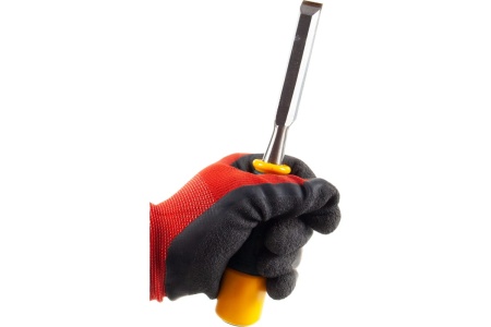 Стамеска, упрочненное полотно, ударопрочная двухкомпонентная ручка, стальной затыльник для ударных работ, 14мм KRAFTOOL EXPERT 1815-14_z01