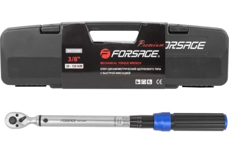 Динамометрический ключ щелчкового типа Forsage Premium с быстрой фиксацией, 20-120 Нм, 3/8" F-6473390