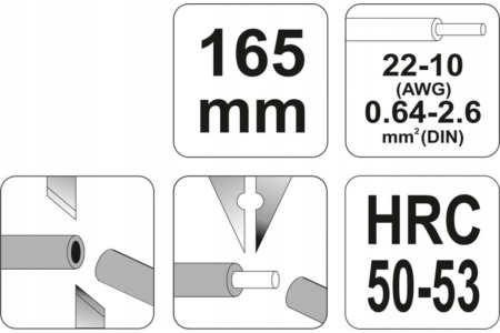 Клещи для зачистки проводов YATO с кусачками, 165мм YT-2294