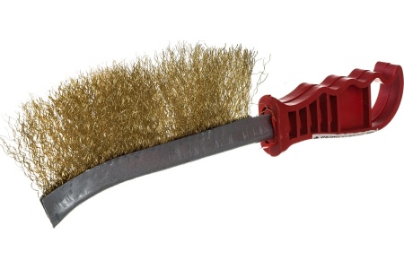 Корщетка с пластиковой рукояткой и стальной основой (23 см; стальная проволка анодированная) СПЕЦ-3352