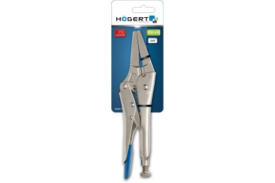 Зажимные клещи HOEGERT TECHNIK удлиненные прямые губки, 225 мм HT1P384