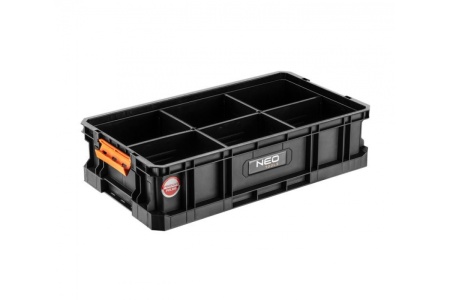 Открытый модульный ящик для инструментов с 5 перегородками NEO Tools 53х31х13 modular system II 84-063