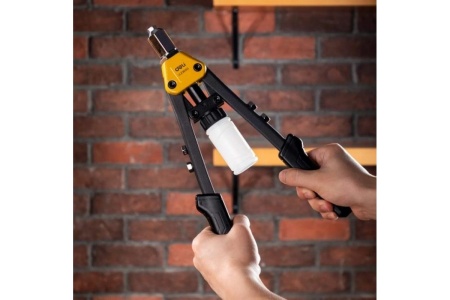 Двуручный заклепочник DELI DL236913 330мм, носовая часть из хромомолибденовой стали, сменные насадки 2,4–3,2–4,0–4,8–6,4 мм 98414