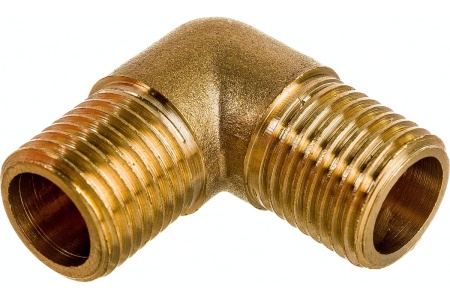 Уголок латунь резьба наружная 1/4" для компрессора Pegas pneumatic 4309