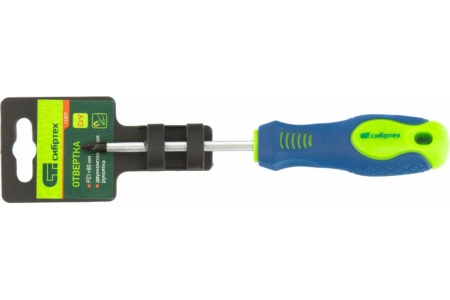 Отвертка СИБРТЕХ Pz1x80 мм, CrV, 2-х компонентная рукоятка 11877