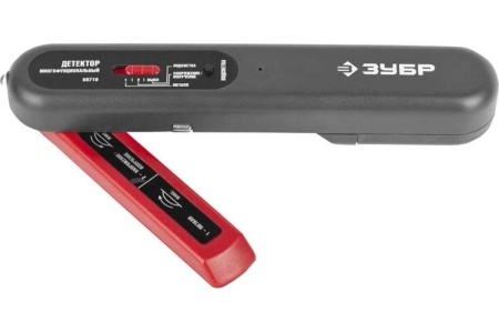 Многофункциональный тестер с детектором металла до 50мм , провода под напряжением 70-600В , встроенный фонарь Зубр 59710
