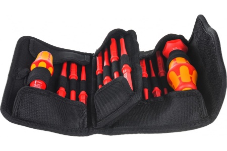 Набор ручка держатель со сменными отвертками WERA Kraftform Kompakt Turbo i 1 VDE WE-057484