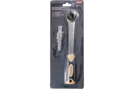 Трещотка ROCKFORCE с внутренним квадратом 1/2'' и ступенчатым ключом для американо, длина 270 мм, 30 зубьев RF-4031 Трещотка ROCKFORCE с внутренним квадратом 1/2'' и ступенчатым ключом для американо, длина 270 мм, 30 зубьев RF-4031