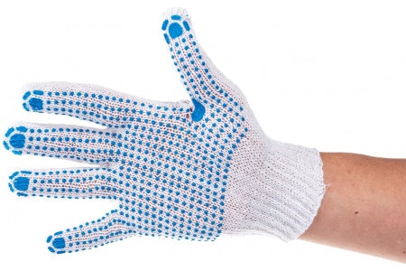 Перчатки Россия х/б, ПВХ-покрытие Точка, 7 класс 67774