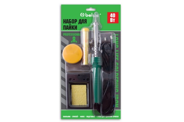 Набор Belsis 3: паяльник 40Вт, припой, подставка, губка BSI1140