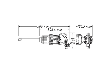 Ударный гайковерт с приводным квадратом 1" HAZET 9014P-1