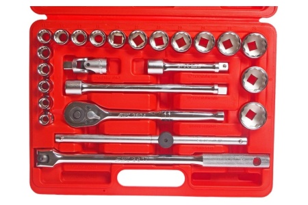 Набор двенадцатигранных торцевых головок 1/2" 10-32мм в кейсе 24шт JTC-T424B