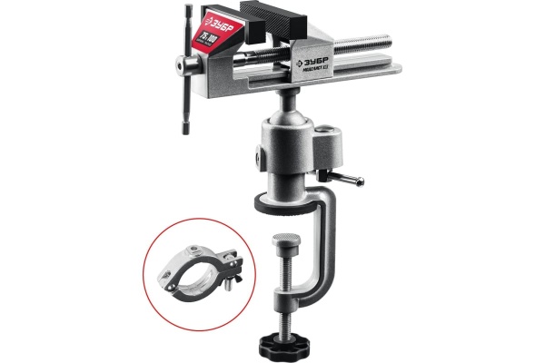 Шарнирно-поворотные тиски для точных работ ЗУБР Моделист 3D, 75 мм 32487-75_z01