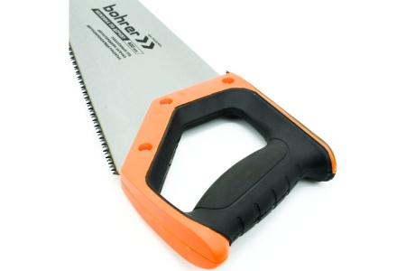 Ножовка по дереву BOHRER мм сталь 65Mn, каленные зубья, 2D заточка, шаг 7TPI универсальный зуб, двухкомпонентная рукоятка 44222400