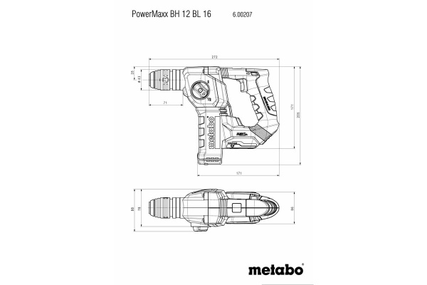 Аккумуляторный перфоратор Metabo PowerMaxx BH 12 BL 16 600207840