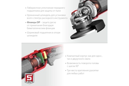 Угловая шлифовальная машина ЗУБР 125 мм, 1200 Вт УШМ-125-1205 Э