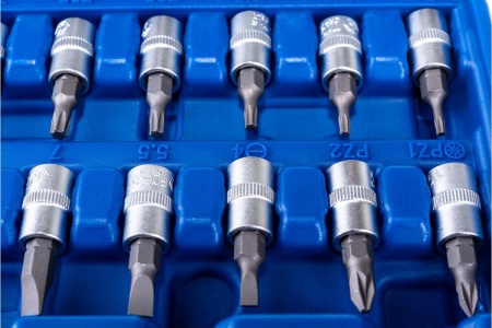 Набор торцевых головок с трещоткой КОБАЛЬТ 1/4" Cr-V 46 предметов 791196-46