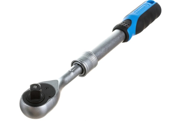 Трещотка HOEGERT TECHNIK телескопическая, с кнопкой 1/2, 72 зубца HT1R342