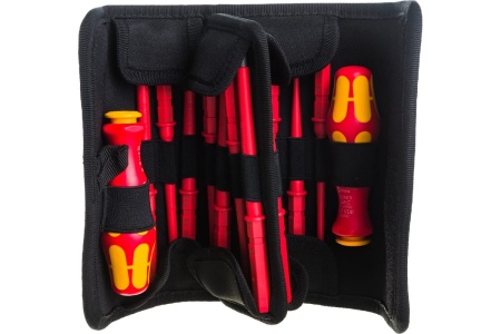 Набор отвёрток-насадок диэлектрических с рукояткой-держателем Wera, VDE, 17 предметов, WE-059030