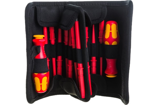 Набор отвёрток-насадок диэлектрических с рукояткой-держателем Wera, VDE, 17 предметов, WE-059030