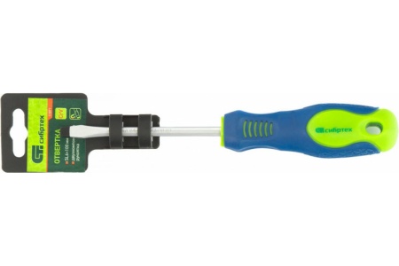 Отвертка СИБРТЕХ SL6.0x100 мм, CrV, 2-х компонентная рукоятка 11871