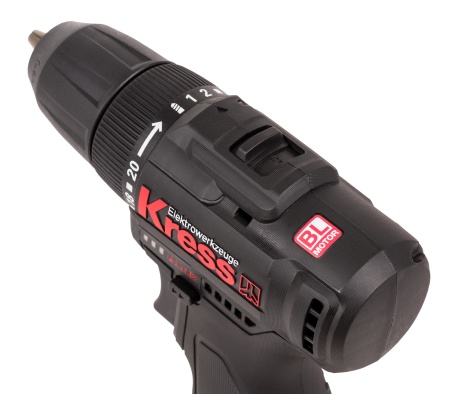 Дрель-шуруповерт аккумуляторная бесщеточная KRESS, KU202.1, 12В, 38Нм, 2Ач x2, ЗУ 1,5А, кейс