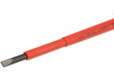 Диэлектрическая шлицевая отвертка SHTOK 1000В 4.0x100 мм 09201