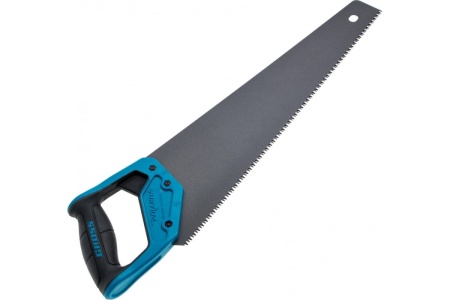 Ножовка по дереву GROSS PIRANHA, 450 мм, 7 TPI, 3D-зуб, тефл. покрытие, 2-х комп. рукоятка 24114