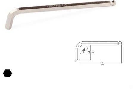 Г-образный 6-гранный ключ с шаром 1,5мм  IZELTAS 4906220015