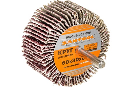 Круг лепестковый по металлу для дрели 60x30x6 мм, P25 SANTOOL 060302-002-025