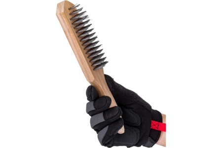 Металлическая щетка Политех 6-рядная, деревянный корпус, 2120006