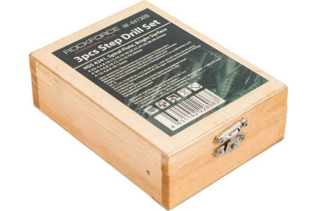 Набор сверл ступенчатых 3 шт, 4-12/4-20/4-32 мм, HSS 4241, в кейсе Rockforce RF-44730S