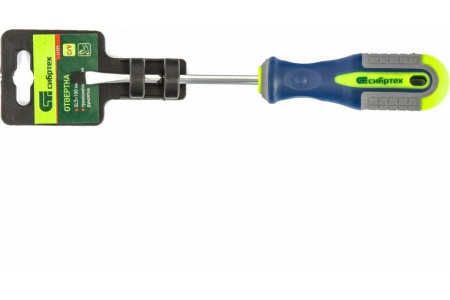 Отвертка SL5.0х100мм, CrV, 3-х компонентная рукоятка СИБРТЕХ 11797