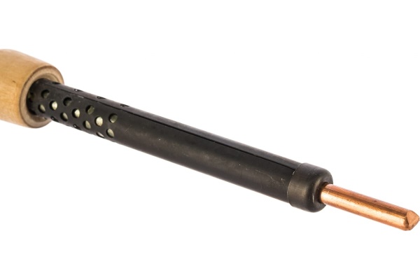 Электропаяльник с деревянной рукояткой Зубр 80Вт 55407-80