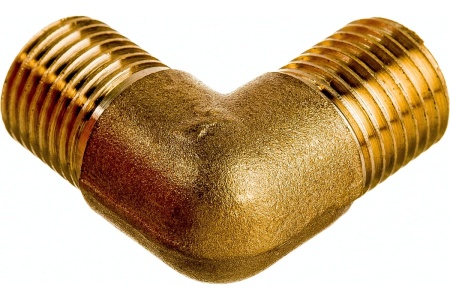Уголок латунь резьба наружная 1/4" для компрессора Pegas pneumatic 4309