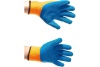 Утепленные, акриловые перчатки с рельефным латексным покрытием Зубр ЭКСПЕРТ 10 класс, сигнальный цвет, р.S-M 11465-S