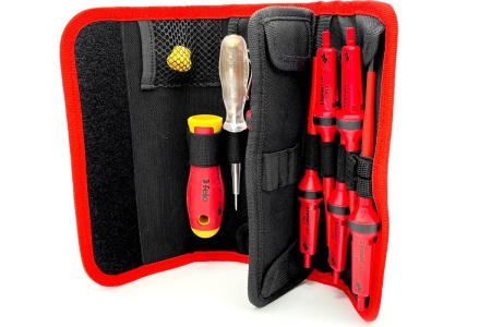 Набор диэлектрических cтержней Felo SL, PH, PZ, TX и рукоятка E-SMART в поясной сумке, 12 шт. 06381204