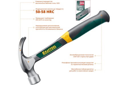 Молоток-гвоздодер 560 г KRAFTOOL 20270