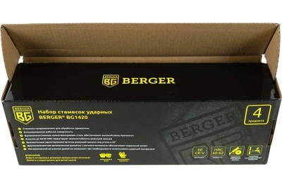 Набор ударных стамесок Berger BG 4 предмета 8, 12, 16, 24 мм BG1420