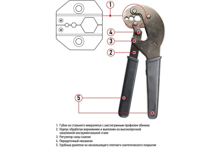 Кримпер для обжима F и BNC разъёмов RG-58, RG-6, RG-11, RG-213 REXANT ht-106-E 12-3204