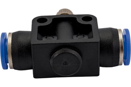 Фитинг цанговый с краником прямой 8 мм - 8 мм Pegas pneumatic 6009