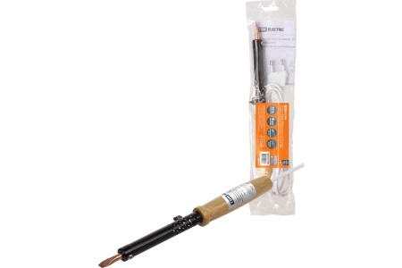 Паяльник TDM ПД-60, ЭПСН, мощность 60 Вт, 230 В, деревянная ручка, плоское жало, Гранит SQ1025-0403