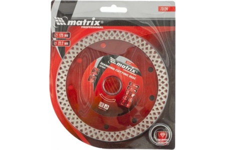 Диск алмазный отрезной сплошной (125х22.2 мм) MATRIX 73124