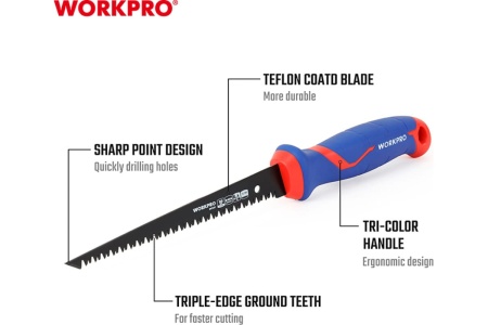 Ножовка по гипсокартону WORKPRO 150мм BI-METAL WP215017