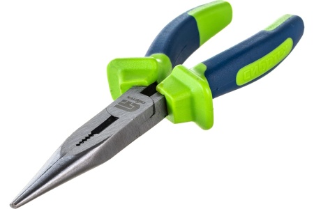 Прямые длинногубцы СИБРТЕХ 180 мм, двухкомпонентные рукоятки 17105